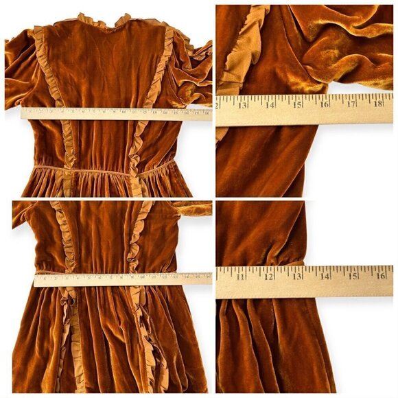 Ulla Johnson Erika Dress, in Sandstone,‎  Velvet Ruffle Trim,  Size 0, NWT - Picture 14 of 16